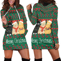 Cat Meowy Christmas Hoodie Dress Xmas Holiday Patterns - Wonder Print Shop