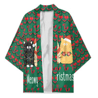 Cat Meowy Christmas Kimono Xmas Holiday Patterns - Wonder Print Shop