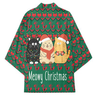 Cat Meowy Christmas Kimono Xmas Holiday Patterns - Wonder Print Shop