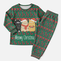 Cat Meowy Christmas Pajama Set Xmas Holiday Patterns - Wonder Print Shop