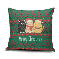 Cat Meowy Christmas Pillow Cover Xmas Holiday Patterns - Wonder Print Shop