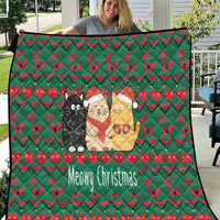 Cat Meowy Christmas Quilt Xmas Holiday Patterns - Wonder Print Shop