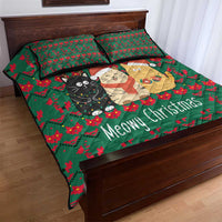 Cat Meowy Christmas Quilt Bed Set Xmas Holiday Patterns - Wonder Print Shop