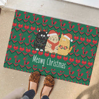 Cat Meowy Christmas Rubber Doormat Xmas Holiday Patterns - Wonder Print Shop