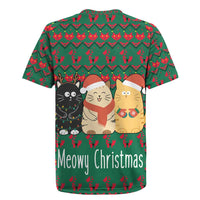 Cat Meowy Christmas Rugby Jersey Xmas Holiday Patterns - Wonder Print Shop