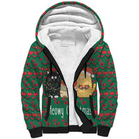 Cat Meowy Christmas Sherpa Hoodie Xmas Holiday Patterns - Wonder Print Shop