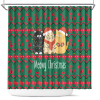 Cat Meowy Christmas Shower Curtain Xmas Holiday Patterns - Wonder Print Shop