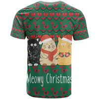 Cat Meowy Christmas T Shirt Xmas Holiday Patterns - Wonder Print Shop