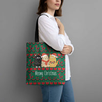 Cat Meowy Christmas Tote Bag Xmas Holiday Patterns - Wonder Print Shop
