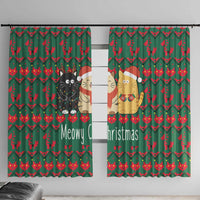 Cat Meowy Christmas Window Curtain Xmas Holiday Patterns - Wonder Print Shop