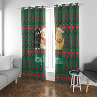 Cat Meowy Christmas Window Curtain Xmas Holiday Patterns - Wonder Print Shop
