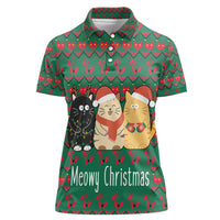 Cat Meowy Christmas Women Polo Shirt Xmas Holiday Patterns - Wonder Print Shop