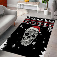 Cat Skull Santa Christmas Area Rug Xmas Holiday Patterns - Wonder Print Shop