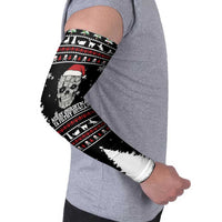 Cat Skull Santa Christmas Arm Sleeves Xmas Holiday Patterns - Wonder Print Shop