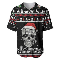 Cat Skull Santa Christmas Baseball Jersey Xmas Holiday Patterns - Wonder Print Shop