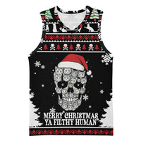 Cat Skull Santa Christmas Basketball Jersey Xmas Holiday Patterns - Wonder Print Shop