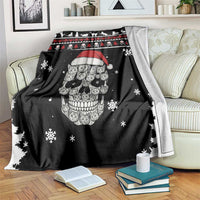 Cat Skull Santa Christmas Blanket Xmas Holiday Patterns - Wonder Print Shop