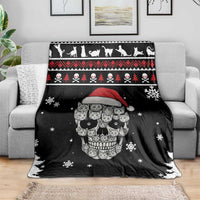 Cat Skull Santa Christmas Blanket Xmas Holiday Patterns - Wonder Print Shop