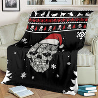 Cat Skull Santa Christmas Blanket Xmas Holiday Patterns - Wonder Print Shop