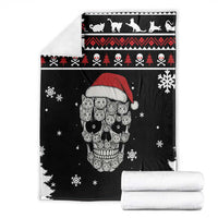Cat Skull Santa Christmas Blanket Xmas Holiday Patterns - Wonder Print Shop
