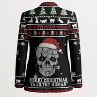 Cat Skull Santa Christmas Blazer Xmas Holiday Patterns - Wonder Print Shop