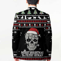 Cat Skull Santa Christmas Blazer Xmas Holiday Patterns - Wonder Print Shop