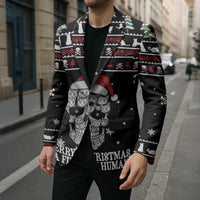 Cat Skull Santa Christmas Blazer Xmas Holiday Patterns - Wonder Print Shop