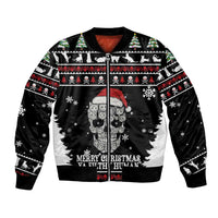 Cat Skull Santa Christmas Bomber Jacket Xmas Holiday Patterns - Wonder Print Shop