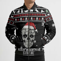 Cat Skull Santa Christmas Bomber Puffer Jacket Xmas Holiday Patterns - Wonder Print Shop