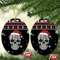 Cat Skull Santa Christmas Ceramic Ornament Xmas Holiday Patterns - Wonder Print Shop