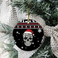 Cat Skull Santa Christmas Ceramic Ornament Xmas Holiday Patterns - Wonder Print Shop