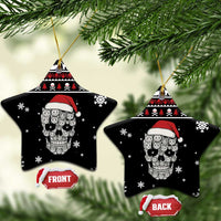 Cat Skull Santa Christmas Ceramic Ornament Xmas Holiday Patterns - Wonder Print Shop