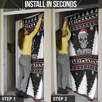 Cat Skull Santa Christmas Door Cover Xmas Holiday Patterns - Wonder Print Shop