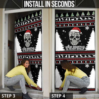 Cat Skull Santa Christmas Door Cover Xmas Holiday Patterns - Wonder Print Shop