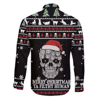 Cat Skull Santa Christmas Family Matching Off The Shoulder Long Sleeve Dress and Hawaiian Shirt Xmas Holiday Patterns - Wonder Print Shop