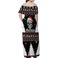 Cat Skull Santa Christmas Family Matching Off Shoulder Maxi Dress and Hawaiian Shirt Xmas Holiday Patterns - Wonder Print Shop