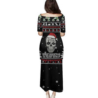 Cat Skull Santa Christmas Family Matching Puletasi and Hawaiian Shirt Xmas Holiday Patterns - Wonder Print Shop