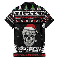 Cat Skull Santa Christmas Family Matching Summer Maxi Dress and Hawaiian Shirt Xmas Holiday Patterns - Wonder Print Shop