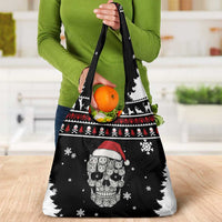 Cat Skull Santa Christmas Grocery Bag Xmas Holiday Patterns - Wonder Print Shop
