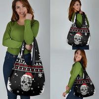 Cat Skull Santa Christmas Grocery Bag Xmas Holiday Patterns - Wonder Print Shop
