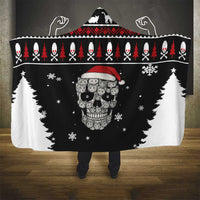Cat Skull Santa Christmas Hooded Blanket Xmas Holiday Patterns - Wonder Print Shop
