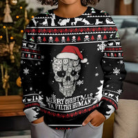 Cat Skull Santa Christmas Kid Ugly Christmas Sweater Xmas Holiday Patterns - Wonder Print Shop