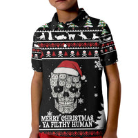 Cat Skull Santa Christmas Kid Polo Shirt Xmas Holiday Patterns - Wonder Print Shop