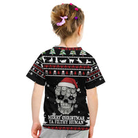 Cat Skull Santa Christmas Kid T Shirt Xmas Holiday Patterns - Wonder Print Shop