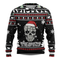 Cat Skull Santa Christmas Ugly Christmas Sweater Xmas Holiday Patterns - Wonder Print Shop