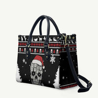 Cat Skull Santa Christmas Leather Bag Xmas Holiday Patterns - Wonder Print Shop