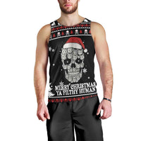 Cat Skull Santa Christmas Men Tank Top Xmas Holiday Patterns - Wonder Print Shop