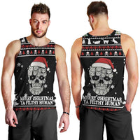 Cat Skull Santa Christmas Men Tank Top Xmas Holiday Patterns - Wonder Print Shop