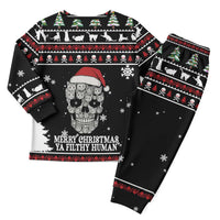 Cat Skull Santa Christmas Pajama Set Xmas Holiday Patterns - Wonder Print Shop