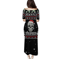 Cat Skull Santa Christmas Puletasi Xmas Holiday Patterns - Wonder Print Shop